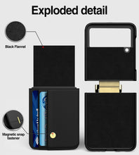 Load image into Gallery viewer, Galaxy Z Flip 4 Wallet Case Strap PU Leather Phone Case Stand Cover - Redpepper Cases
