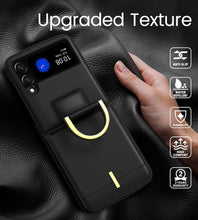 Load image into Gallery viewer, Galaxy Z Flip 4 Wallet Case Strap PU Leather Phone Case Stand Cover - Redpepper Cases