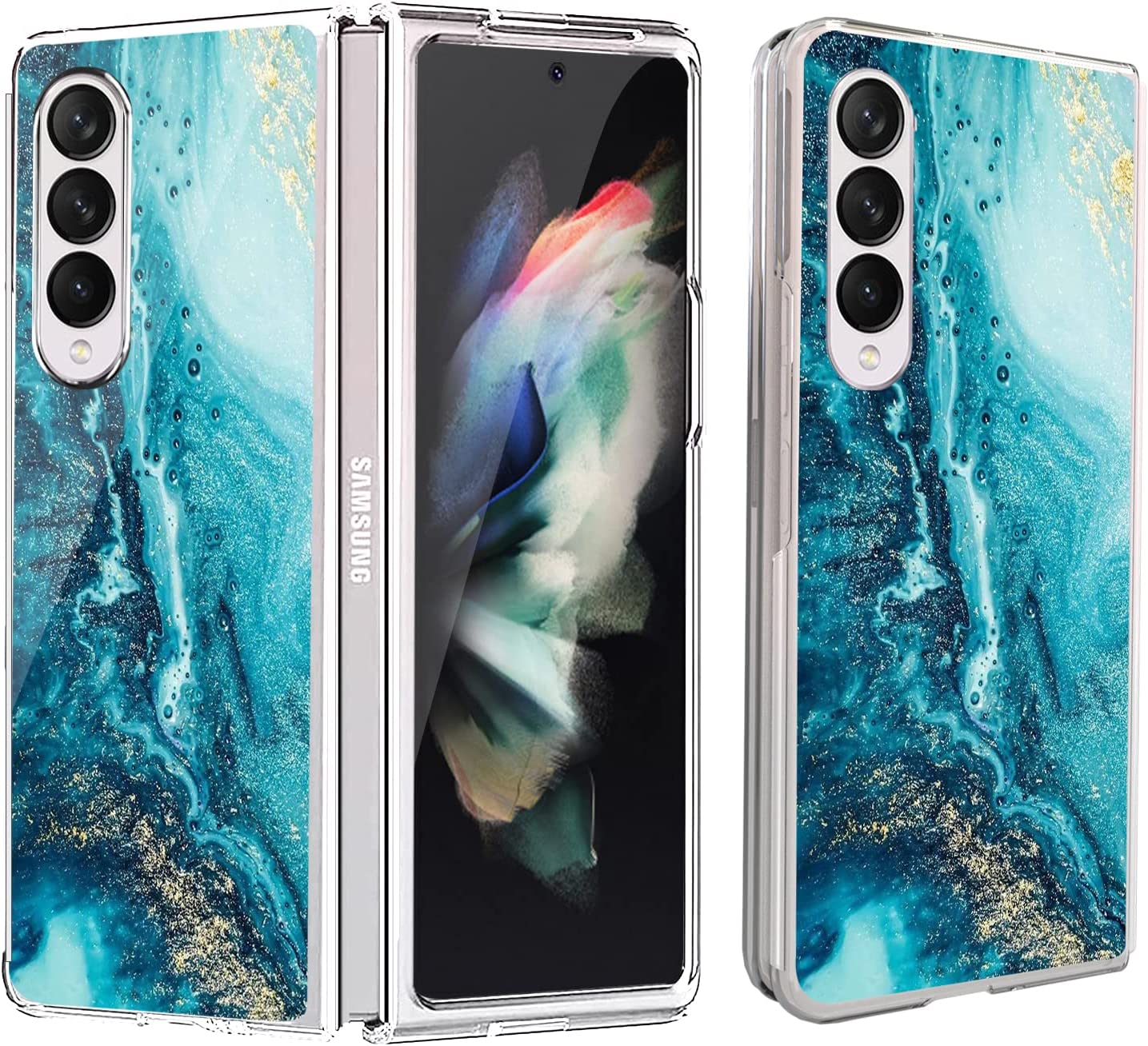 Galaxy Z Fold 4 5G Case, Colorful Marble Anti-Yellowing Premium Protective Case - Redpepper Cases