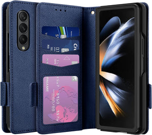 Galaxy Z Fold 4 5G Case, Z Fold 4 Case Wallet Phone Cover Black - Redpepper Cases