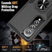 Load image into Gallery viewer, Galaxy Z Fold 4 Case 360˚Rotatable Ring Kickstand Samsung Fold 4 5G Black - Redpepper Cases