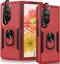 Load image into Gallery viewer, Galaxy Z Fold 4 Case 360˚Rotatable Ring Kickstand Samsung Fold 4 5G Black - Redpepper Cases