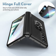Load image into Gallery viewer, Galaxy Z Fold 4 Case Hinge Protection &amp; Screen Protector Fiber Black - Redpepper Cases