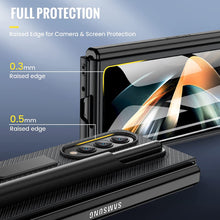 Load image into Gallery viewer, Galaxy Z Fold 4 Case, Samsung Z Fold 4 Case Screen Protector &amp; S Pen Carbon Fiber Black - Redpepper Cases