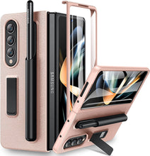 Load image into Gallery viewer, Galaxy Z Fold 4 Case, Samsung Z Fold 4 Case Screen Protector &amp; S Pen Carbon Fiber Black - Redpepper Cases