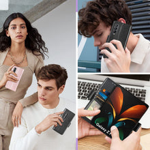 Load image into Gallery viewer, Galaxy Z Fold 4 Wallet Case S Pen Holder &amp; Card Holder, Z Fold 4 Case (Black) - Redpepper Cases