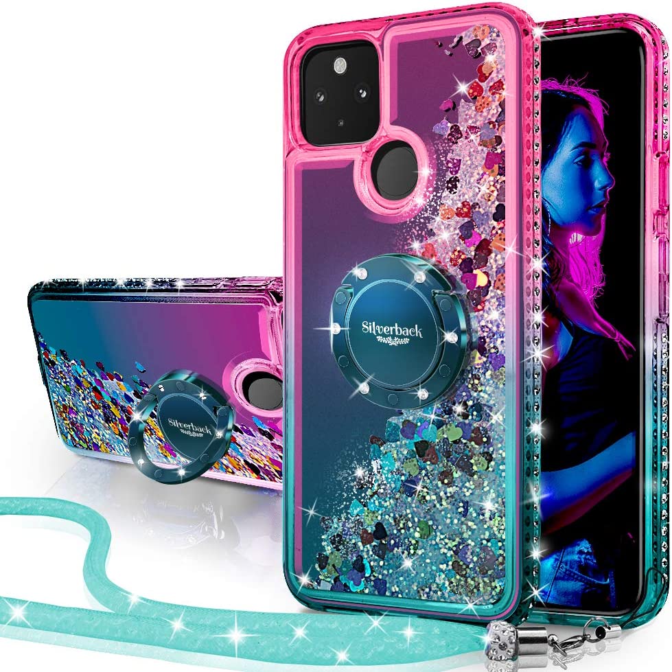 Google Pixel 4a 5G Case, Moving Liquid Holographic Sparkle Glitter Case -Rose Gold - Redpepper Cases