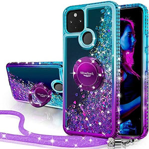 Google Pixel 4a 5G Case, Moving Liquid Holographic Sparkle Glitter Case -Rose Gold - Redpepper Cases