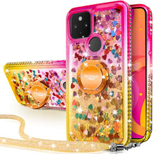 Load image into Gallery viewer, Google Pixel 4a 5G Case, Moving Liquid Holographic Sparkle Glitter Case -Rose Gold - Redpepper Cases