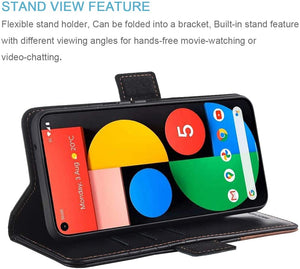 Google Pixel 5 Leather Flip Folio Wallet Case - Redpepper Cases