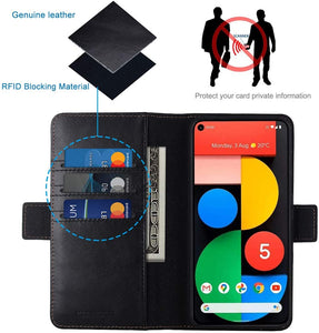 Google Pixel 5 Leather Flip Folio Wallet Case - Redpepper Cases
