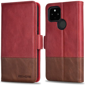 Google Pixel 5 Leather Flip Folio Wallet Case - Redpepper Cases