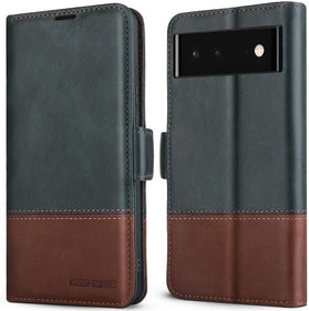 Google Pixel 6 Genuine Leather Magnetic Credit Card Holder Wallet Case - Redpepper Cases
