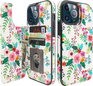 HAOPINSH Compatible with iPhone 13 Pro Max Wallet Case with Card Holder, American Flag Sunflowers Pattern Back Flip PU Leather Kickstand Card Slots Case, Double Magnetic Clasp Shockproof Cover 6.7" - Redpepper Cases