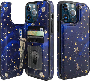 HAOPINSH Compatible with iPhone 13 Pro Max Wallet Case with Card Holder, American Flag Sunflowers Pattern Back Flip PU Leather Kickstand Card Slots Case, Double Magnetic Clasp Shockproof Cover 6.7" - Redpepper Cases