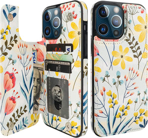 HAOPINSH Compatible with iPhone 13 Pro Max Wallet Case with Card Holder, American Flag Sunflowers Pattern Back Flip PU Leather Kickstand Card Slots Case, Double Magnetic Clasp Shockproof Cover 6.7" - Redpepper Cases