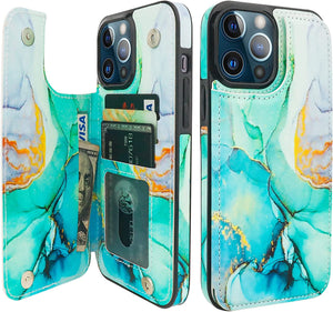 HAOPINSH Compatible with iPhone 13 Pro Max Wallet Case with Card Holder, American Flag Sunflowers Pattern Back Flip PU Leather Kickstand Card Slots Case, Double Magnetic Clasp Shockproof Cover 6.7" - Redpepper Cases