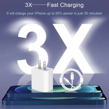 Load image into Gallery viewer, iPhone 11 12 13 Super Fast Charger 20W Rapid USB C Wall Charger Block - Redpepper Cases