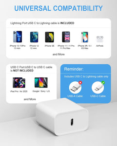 iPhone 11 12 13 Super Fast Charger 20W Rapid USB C Wall Charger Block - Redpepper Cases