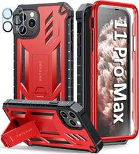 Load image into Gallery viewer, iPhone 11 Pro - Max Case Rugged Shockproof Protective Case Proof Protection Black - Redpepper Cases