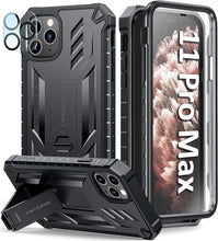 Load image into Gallery viewer, iPhone 11 Pro - Max Case Rugged Shockproof Protective Case Proof Protection Black - Redpepper Cases