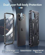Load image into Gallery viewer, iPhone 11 Pro - Max Case Rugged Shockproof Protective Case Proof Protection Black - Redpepper Cases