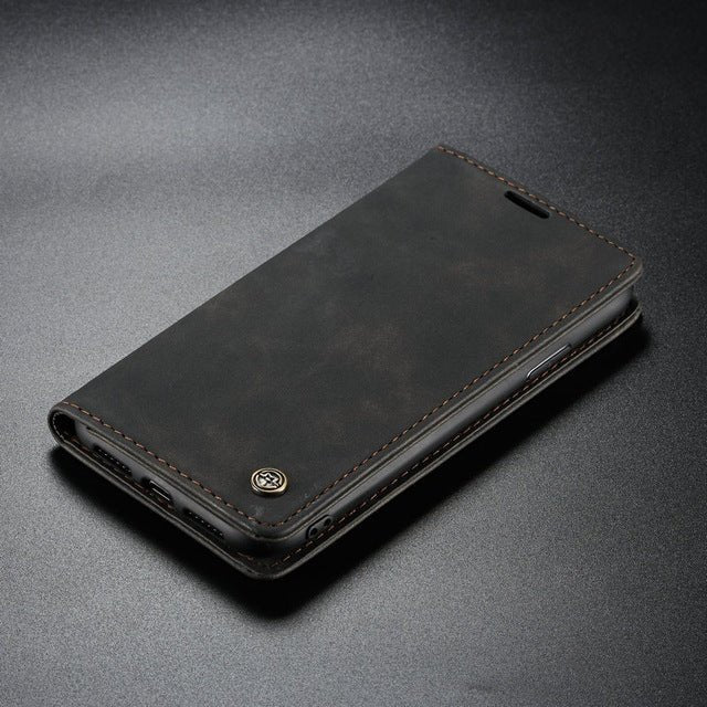 iPhone 11 Pro Max Leather Magnetic Credit Card Wallet Case - Redpepper Cases