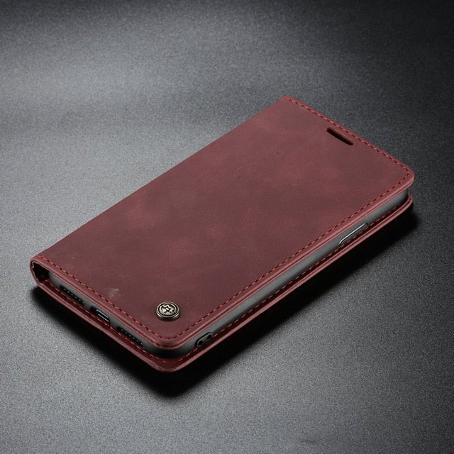 LUCRIN Custom Wallet Case for iPhone 11 Pro Max - Red - Smooth Leather