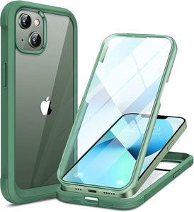 iPhone 13 Mini case 5.4 inch, Upgrade Full-Body Glass Clear Case - Black - Redpepper Cases