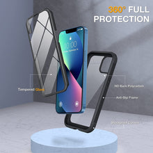 Load image into Gallery viewer, iPhone 13 Mini case 5.4 inch, Upgrade Full-Body Glass Clear Case - Black - Redpepper Cases