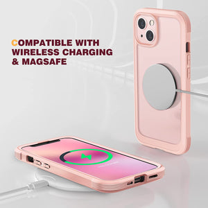 iPhone 13 Mini Case, Full Body Rugged Screen Protector Case (Crystal Pink) - Redpepper Cases