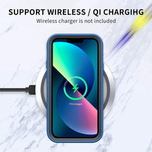 Load image into Gallery viewer, iPhone 13 Mini Case Screen Protector Full-Body Rugged Clear Case - Blue - Redpepper Cases