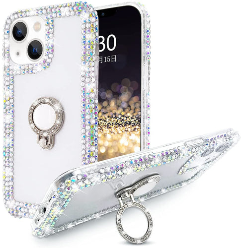 iPhone 13 Mini Sparkle Ring Stand Shiny Crystal Rhinestone Diamond Case - Redpepper Cases