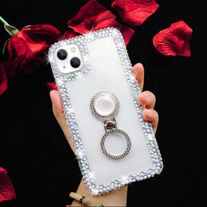 iPhone 13 Mini Sparkle Ring Stand Shiny Crystal Rhinestone Diamond Case - Redpepper Cases