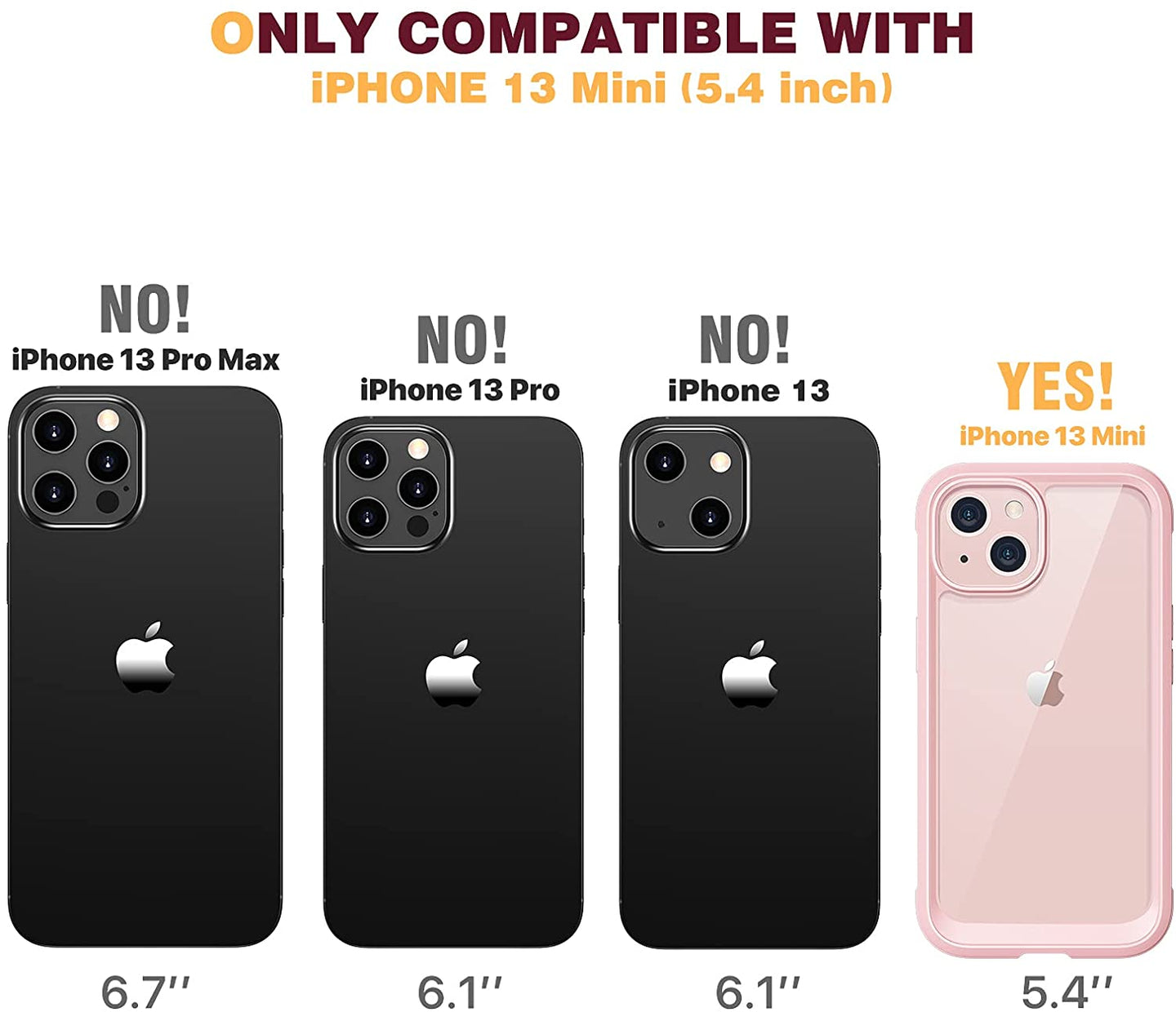iPhone 13 Pink Mini Case | Full Body Rugged iPhone 13 Mini Case - Redpepper Cases
