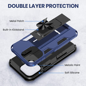 iPhone 13 Pro [Built-in Hidden Kickstand] Magnet Shockproof Case. - Redpepper Cases