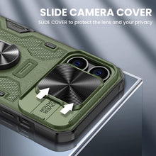 Load image into Gallery viewer, iPhone 13 Pro Kickstand Case Slide Lens Cover Mount Cover Case - Green - Redpepper Cases