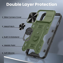 Load image into Gallery viewer, iPhone 13 Pro Kickstand Case Slide Lens Cover Mount Cover Case - Green - Redpepper Cases