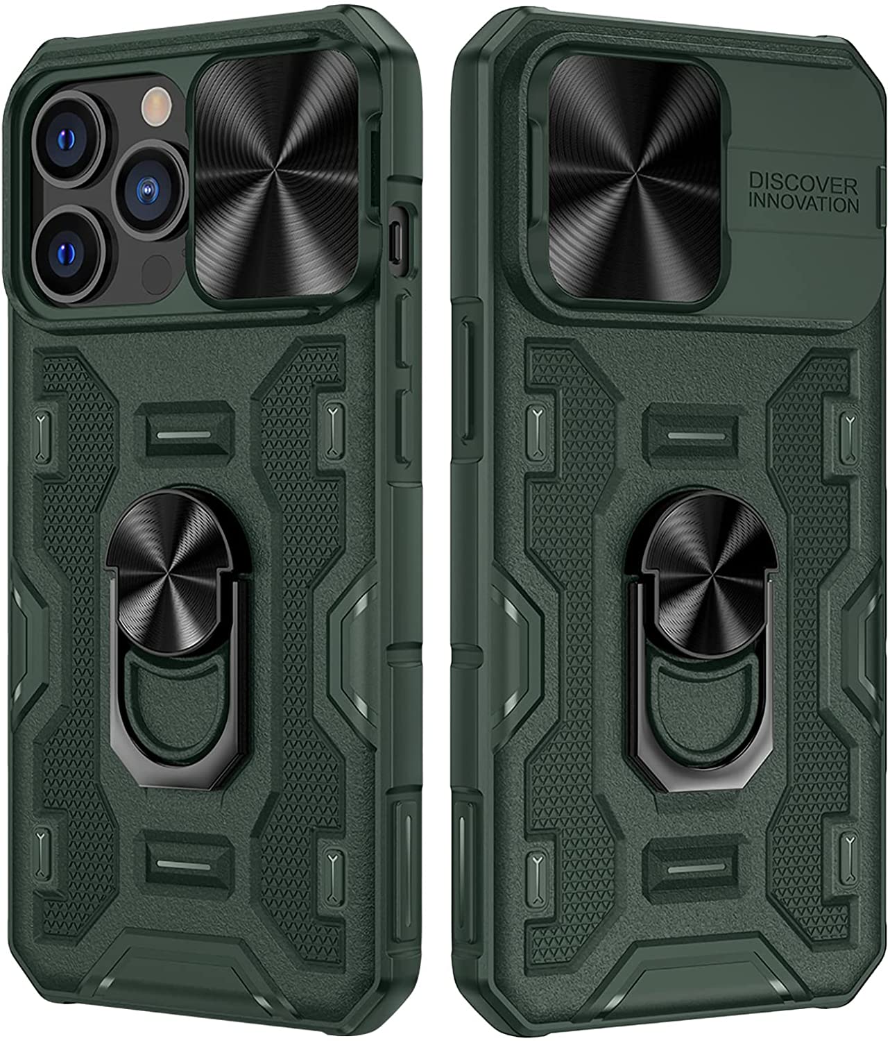 iPhone 13 Pro Kickstand Case Slide Lens Cover Mount Cover Case - Green - Redpepper Cases