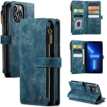 Load image into Gallery viewer, iPhone 13 Pro Max 2 in 1 Premium Leather Zipper Wallet Case. - Redpepper Cases