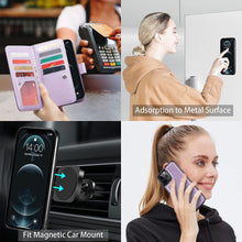 Load image into Gallery viewer, iPhone 13 Pro Max Card Holder Magnetic Kickstand Strap Glitter Case. - Redpepper Cases