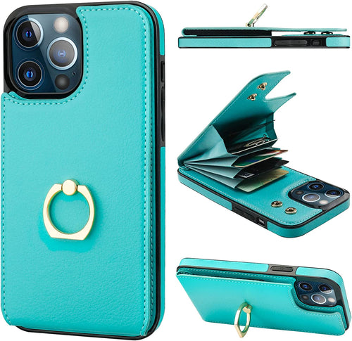 iPhone 13 Pro Max Case Wallet Card Holder, 360°Rotation 6.7 Inch Brown - Redpepper Cases