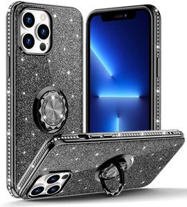 iPhone 13 Pro Max Cute Sparkle Diamond Ring Car Case - Redpepper Cases