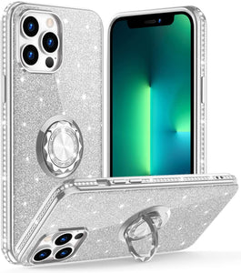 iPhone 13 Pro Max Cute Sparkle Diamond Ring Car Case - Redpepper Cases
