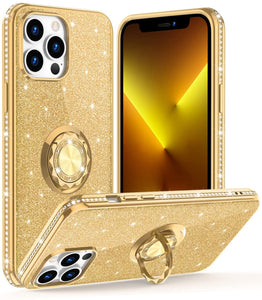 iPhone 13 Pro Max Cute Sparkle Diamond Ring Car Case - Redpepper Cases