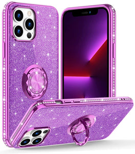 iPhone 13 Pro Max Cute Sparkle Diamond Ring Car Case - Redpepper Cases