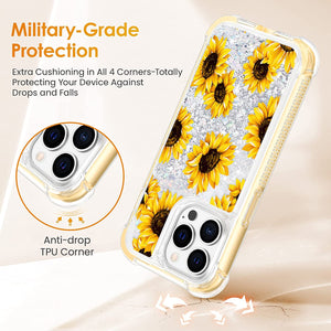 iPhone 13 Pro Max Liquid Glitter Flower Case - Redpepper Cases