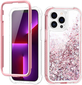 iPhone 13 Pro Max Liquid Glitter Flower Case - Redpepper Cases