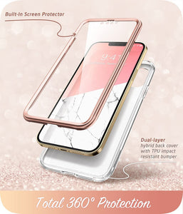 iPhone 13 Pro Max Slim Full-Body Stylish Case. (Marble) - Redpepper Cases