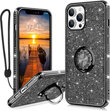 Load image into Gallery viewer, iPhone 13 Pro Ring Stand Case. [Diamond glitter] - Redpepper Cases